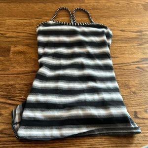 Black , white , gray striped Lulu lemon racerback tank